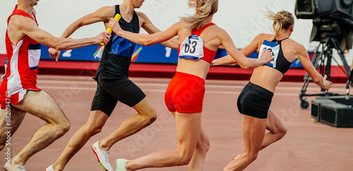 mixed team running relay race 4 × 400 metres in summer athletics championships