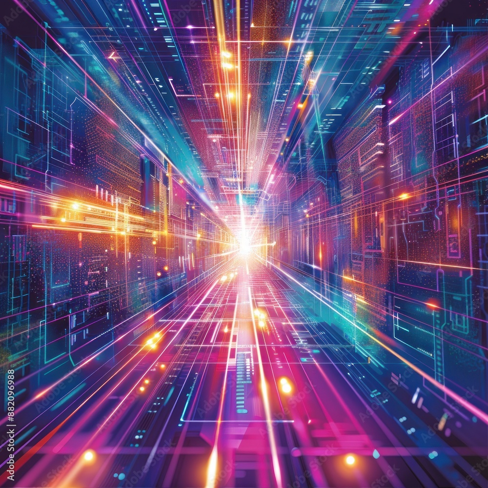 45. Quantum computing future vision, modern, bright and vibrant, illustration, optimistic and forward-looking 45. Quantum computing future vision, modern, bright and vibrant, illustration, optimistic and forward-looking