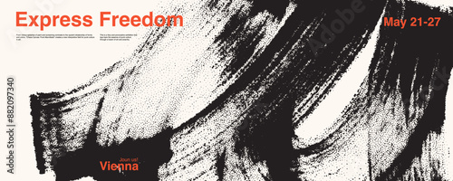 Distressed retro background with noisy and grainy texture. Abstract stipple sand effect with text template for exhibition.