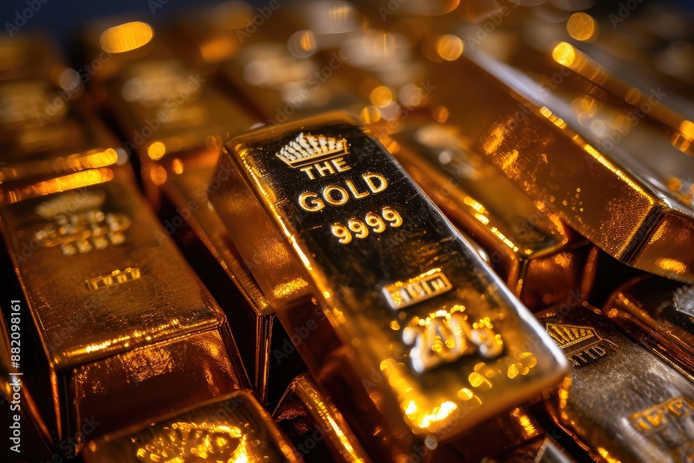 Gold Hoard: Stacked 1000 Gram Gold Bars Gold Hoard: Stacked 1000 Gram Gold Bars