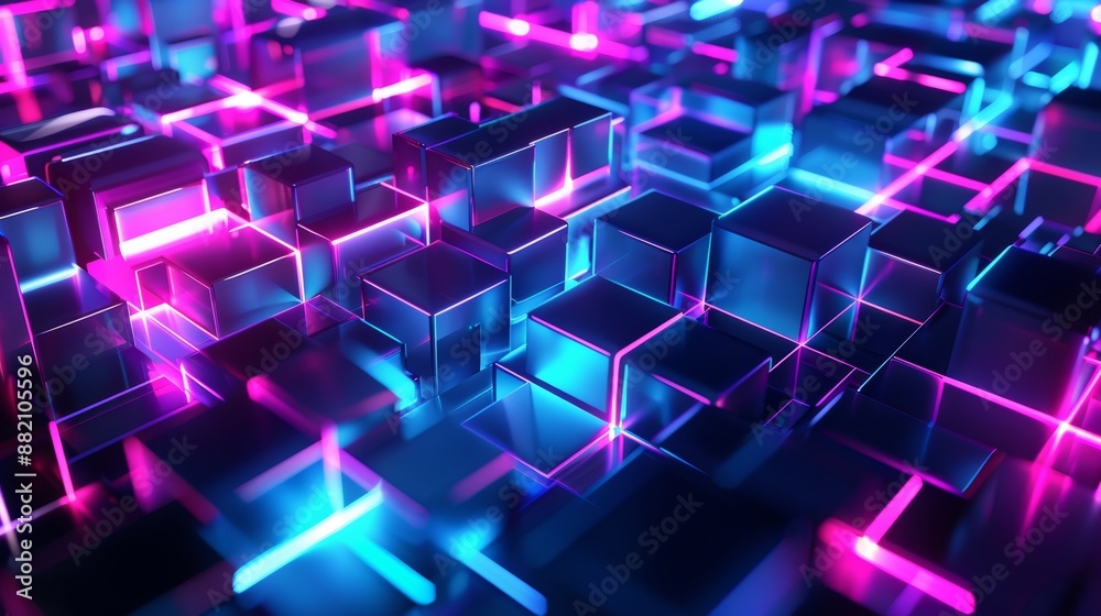 Copy space on modern abstract digital 3D background. Based on stock footage Copy space on modern abstract digital 3D background. Based on stock footage