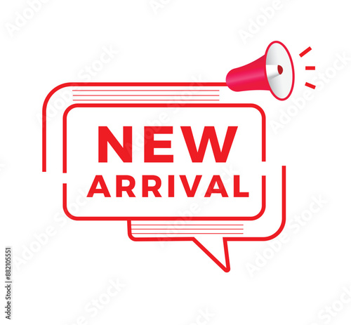 New arrival badge, flat design. banner template or advertising. vector illustration for announcement
