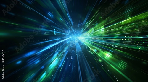 Wallpaper Mural A futuristic background with pink, blue, and green glowing neon wave lines and flare lights illustrating a data transfer concept. Torontodigital.ca