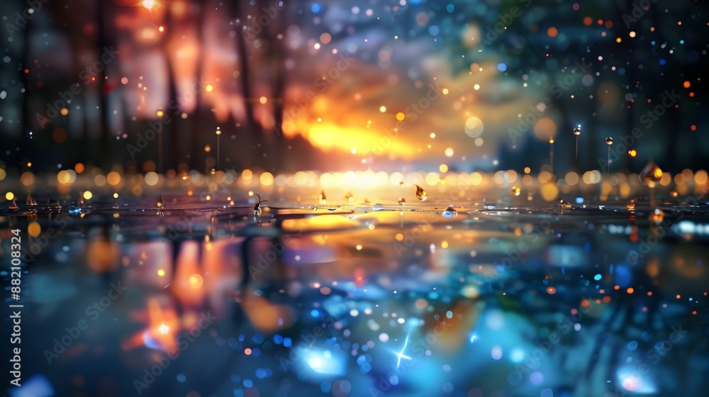 Starry Night Reflection in Syrup Pond with Floating Alderflies Starry Night Reflection in Syrup Pond with Floating Alderflies