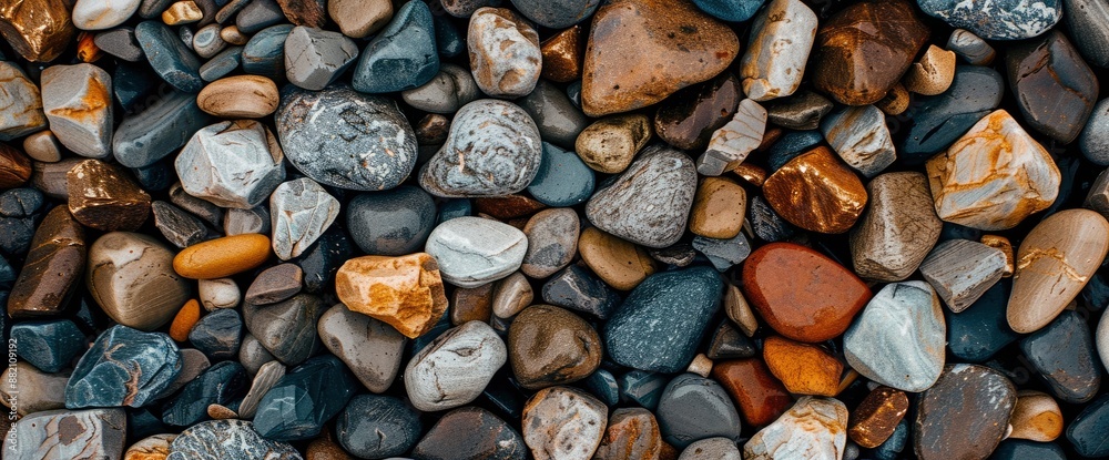 Pebble background with natural stone and rock, creating an abstract pattern design material for a gravel beach Pebble background with natural stone and rock, creating an abstract pattern design material for a gravel beach
