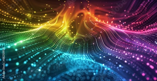 Big data stream animation. Data transmission channel 3D illustration. Business analytics presentation.