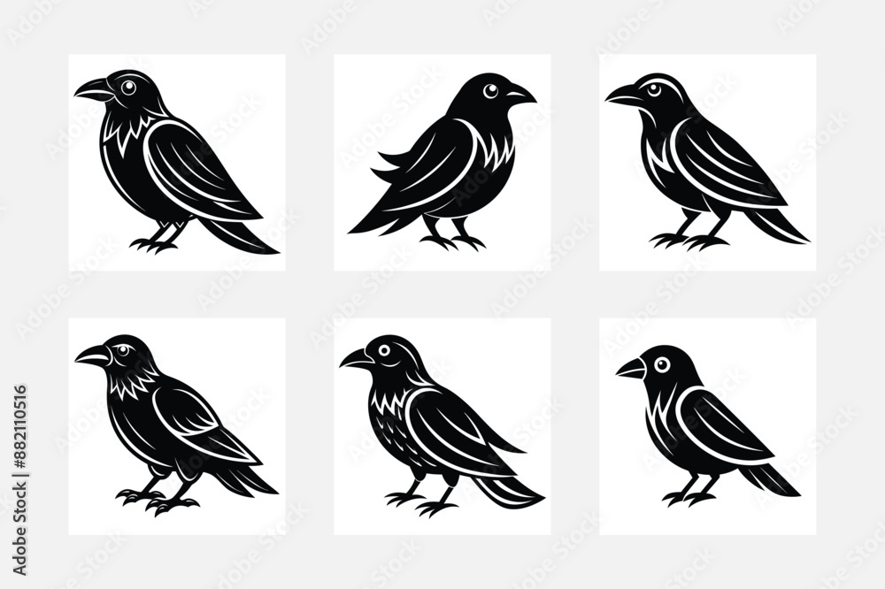 Fototapeta premium set of birds silhouettes