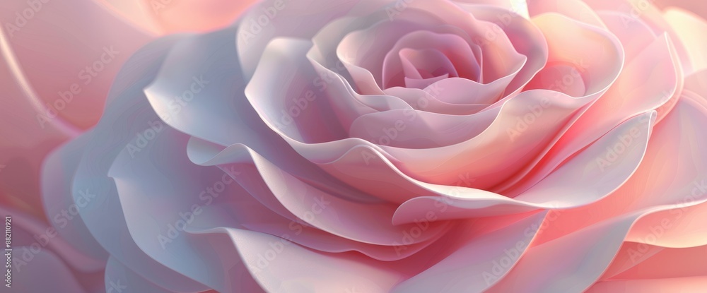 Pink blooming rose flower background, evoking romance and beauty Pink blooming rose flower background, evoking romance and beauty