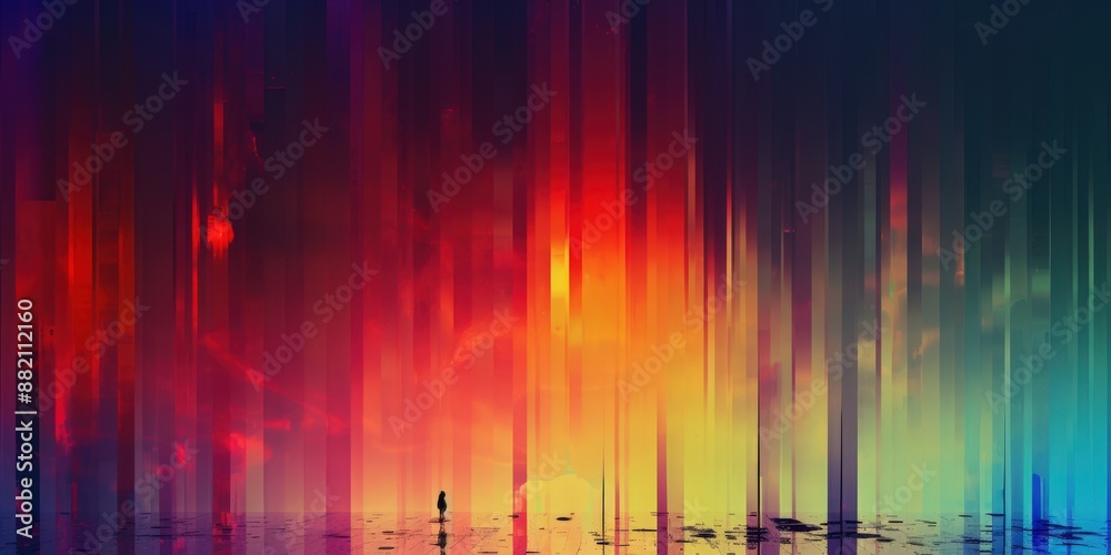 Abstract Art with Colorful Stripes Abstract Art with Colorful Stripes