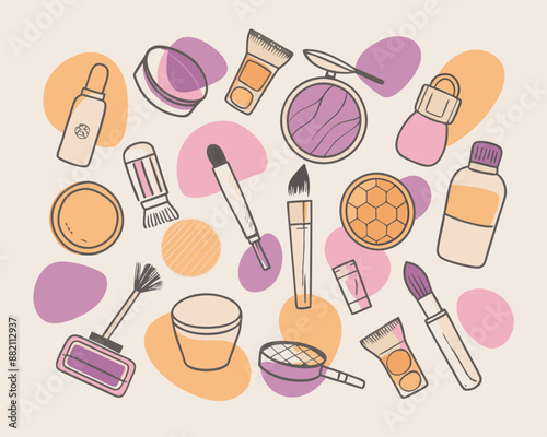 seamless pattern makeup tools v6