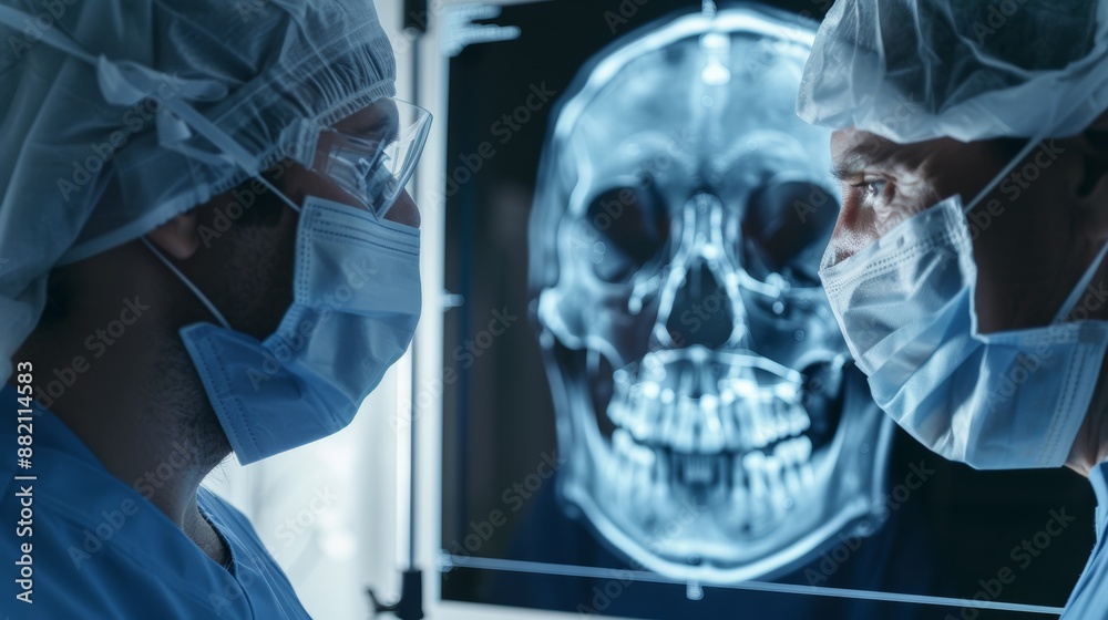 Medical team, neurology, skull x-ray, screen, and doctor with scan analysis, healthcare, and surgery. Radiology, hospital assessment and planning, surgeon, medicine, anatomy Medical team, neurology, skull x-ray, screen, and doctor with scan analysis, healthcare, and surgery. Radiology, hospital assessment and planning, surgeon, medicine, anatomy