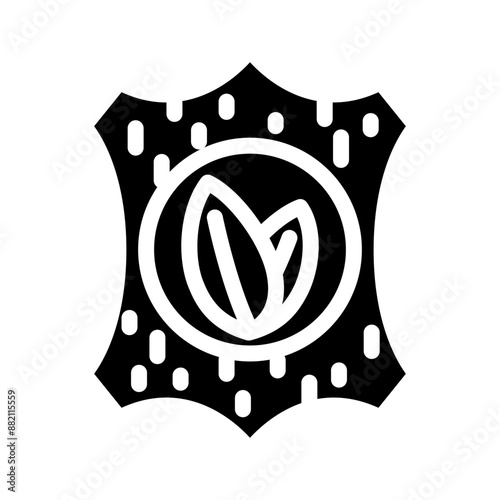vegan leather sustainable fashion glyph icon vector. vegan leather sustainable fashion sign. isolated symbol illustration