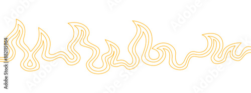 Background with fire lines. Decorative flame lines. Outline of flames as a background. Fire border pattern. Continuous fire line design. Flame outline background.