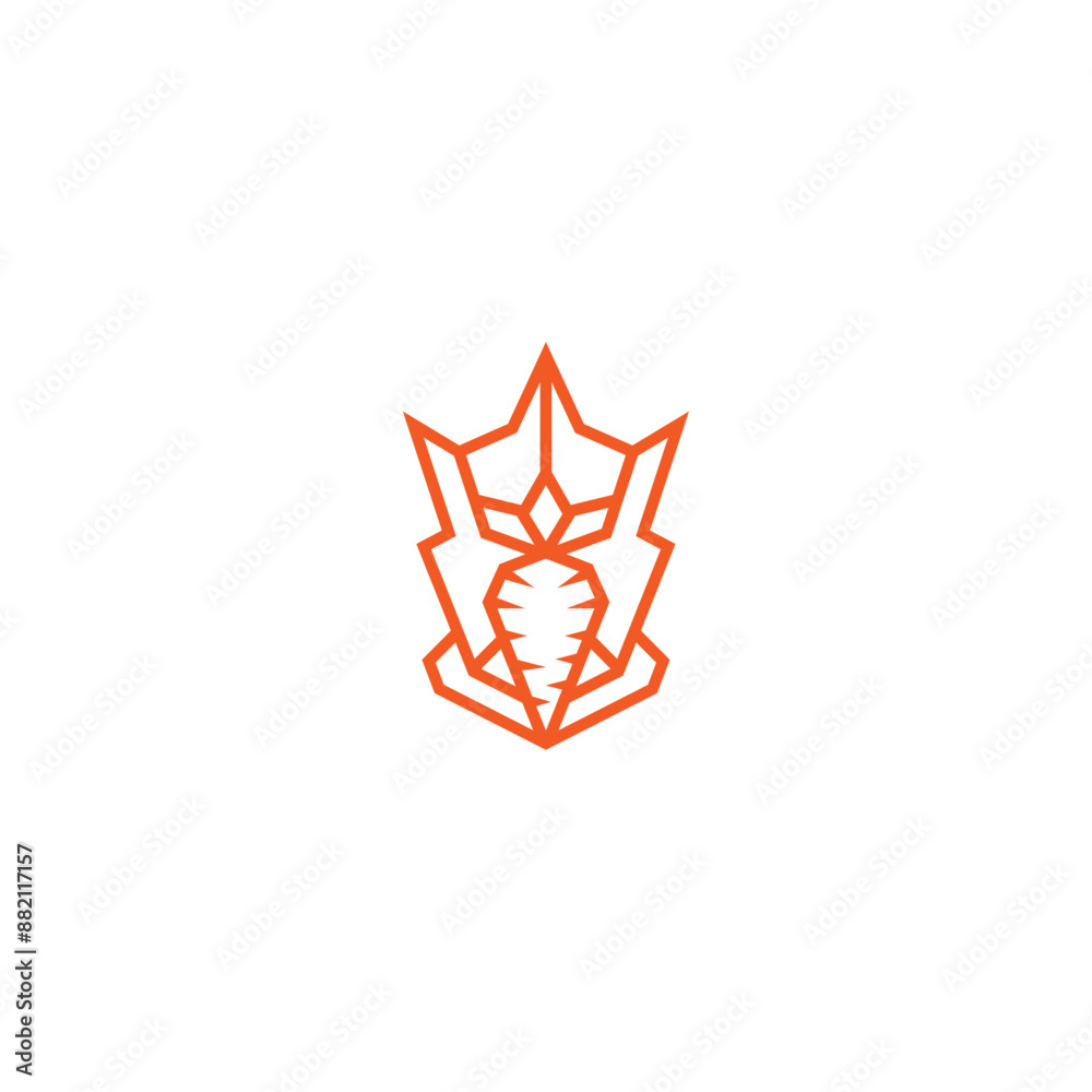 Warrior helmet and carrot abstract logo design. Warrior helmet and carrot abstract logo design.