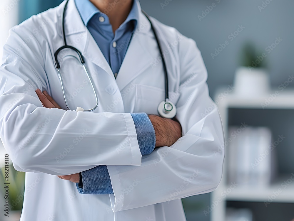 Portrait of a Qualified Physician Providing Professional Medical Care and Service in a Clinic Office