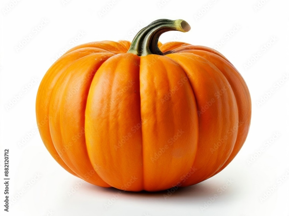 Obraz premium Autumnal orange pumpkins isolated on white background. AI generation. 