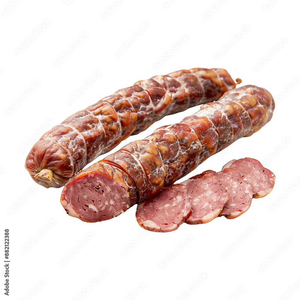 Ham sausage isolated on transparent background, png. Ham sausage isolated on transparent background, png.
