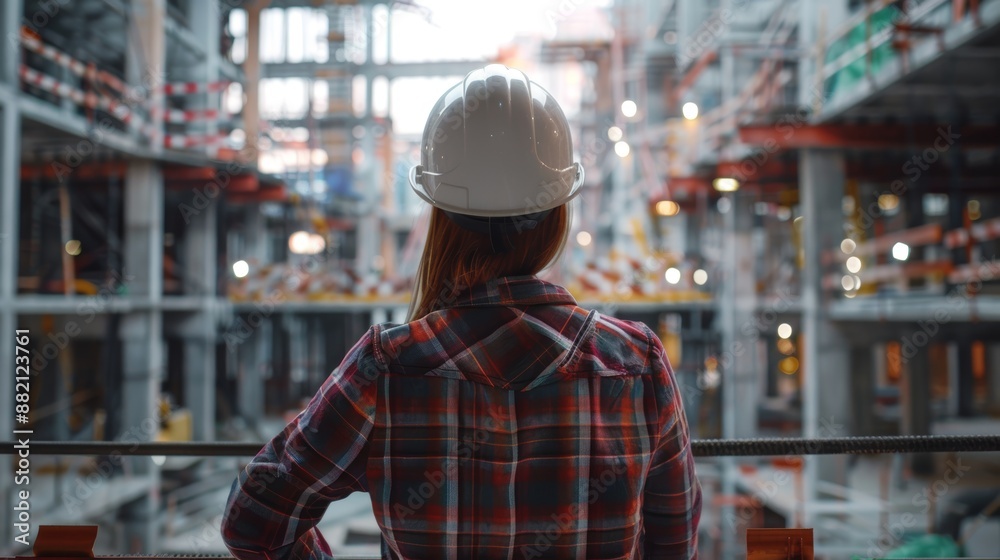 Female Engineer Overseeing Construction Site Female Engineer Overseeing Construction Site