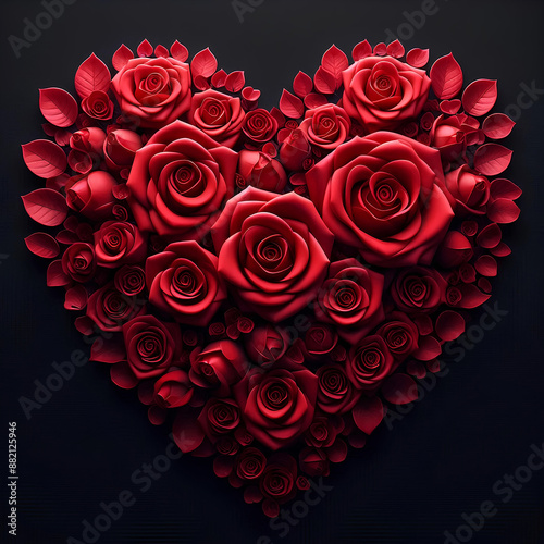 Heart shaped red rose It is often a symbol of love, romance, passion, and desire. © Makkraw