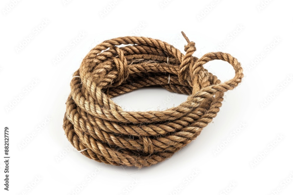 Obraz premium A coiled rope on a white background