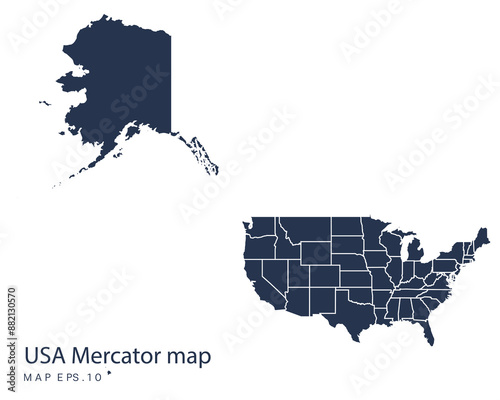 USA Mercator map