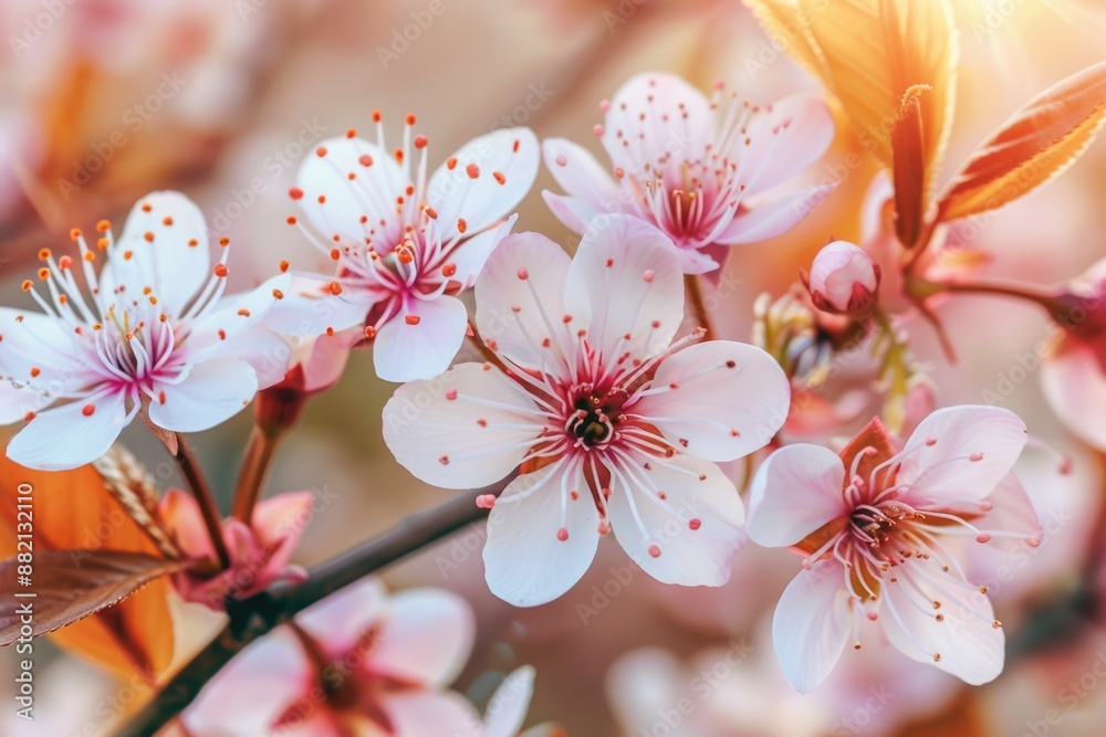 Close-up view of a cluster of flowers growing on a tree branch Close-up view of a cluster of flowers growing on a tree branch