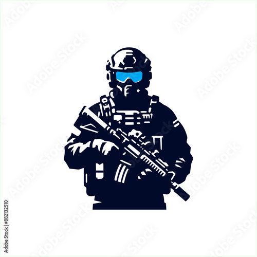 silhouette special force anti terror unit soldier illustration vector
