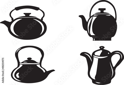 Art & Illustration. vector art of tea pot.  ai generated.