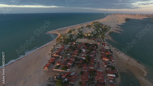 Aerial view of Galos Village, Galinhos Peninsula - Galinhos, Rio Grande do Norte, Brazil photo
