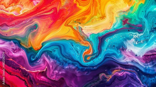 Wallpaper Mural Swirling, vibrant colors in fluid art, blending flawlessly to create a mesmerizing and dynamic composition. Torontodigital.ca