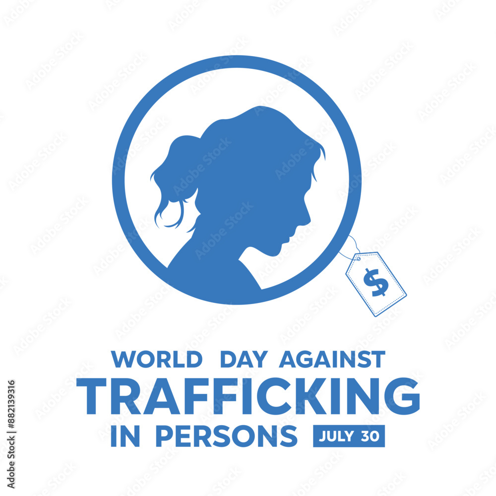 World Day Against Trafficking in Persons. Women and price tag. perfect for cards, banners, posters, social media and more. White background. World Day Against Trafficking in Persons. Women and price tag. perfect for cards, banners, posters, social media and more. White background.