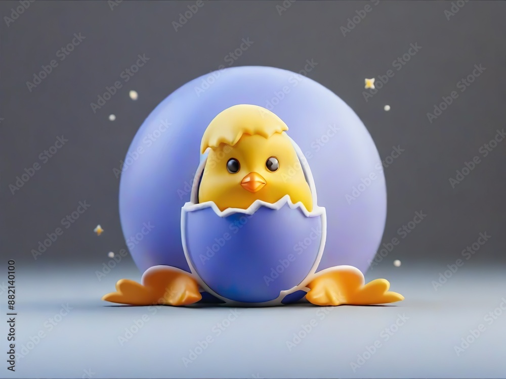 A cartoon of a baby chick peeking out of an egg A cartoon of a baby chick peeking out of an egg