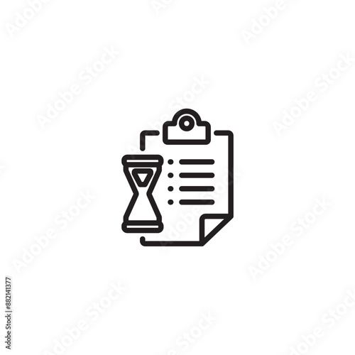 Project time line, task deadline line icon. Editable icon.