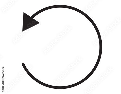 Reload icon. Repeat symbol. Reset signs. Black color. Vector illustration.