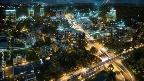 Wallpaper Mural Visualize a smart city grid powered by an all-photonic network, with seamless integration Torontodigital.ca