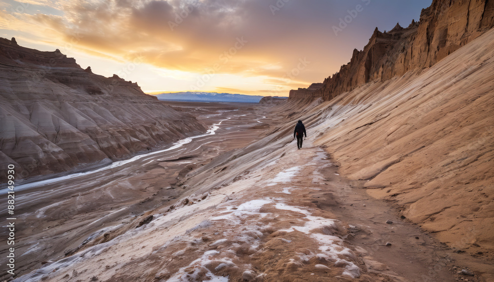 Badlands Arcana in Cloudy Winter: The Expeditioner's Globetrot Overwhelmed in Landslide