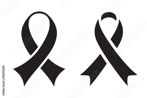 Cancer Awareness Ribbon Vector Art, Icons and Graphics Template. on a White Background