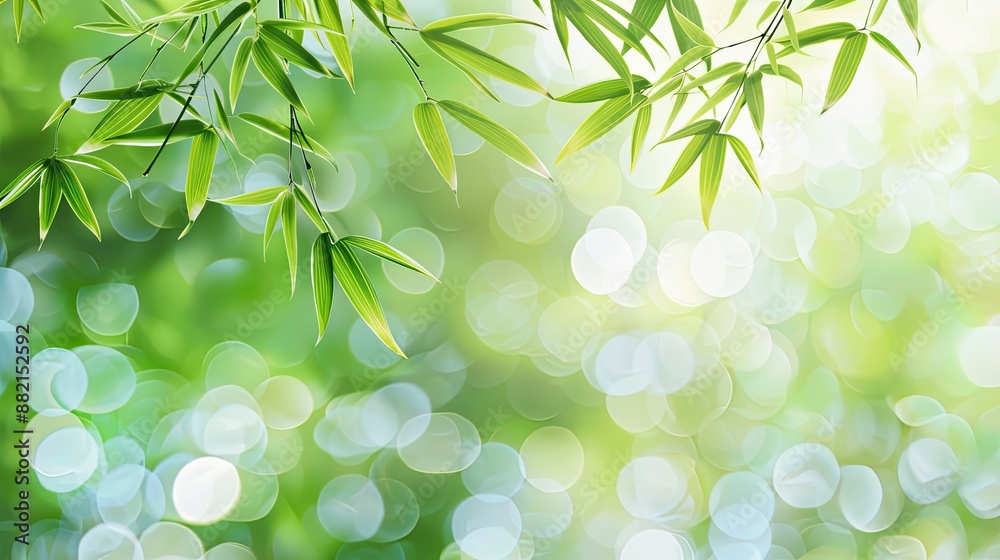 Naklejka premium Zen-like bamboo leaves pattern for tranquility