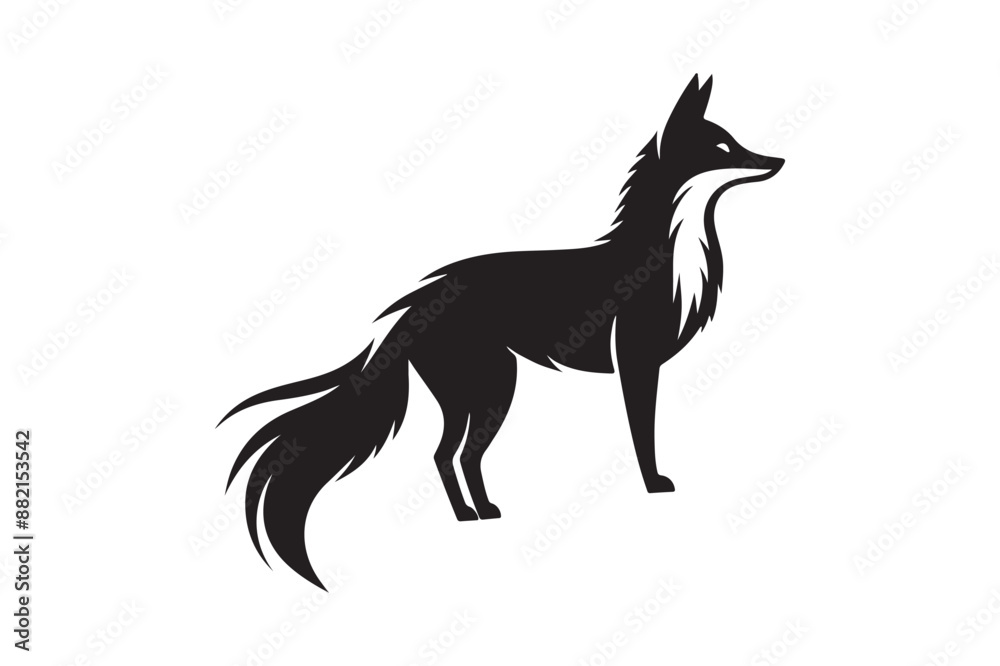 Fox silhouette vector images of wild animals Fox silhouette vector images of wild animals