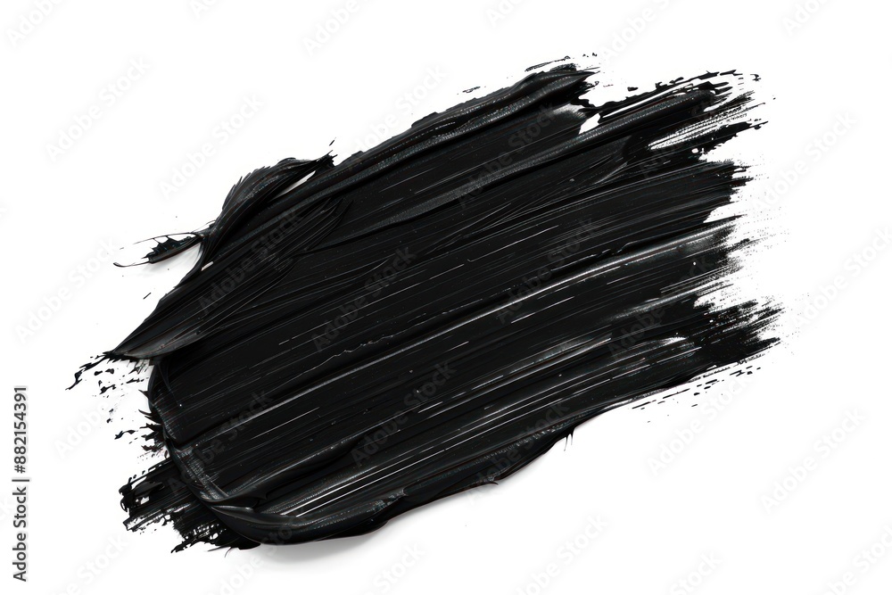 Vibrant black Paintbrush Stroke, Brushstroke Texture, Paint Smear Isolated on White Backdrop Vibrant black Paintbrush Stroke, Brushstroke Texture, Paint Smear Isolated on White Backdrop