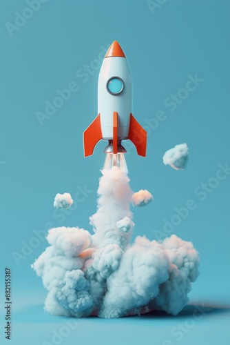 Rocket soaring through the sky