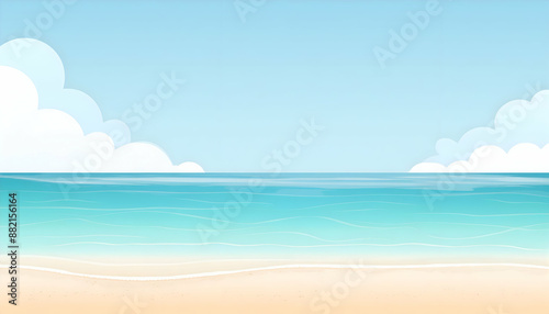 Abstract Watercolor vintage Paradise Clear Blue Waters, no text, copy space, Generative AI.