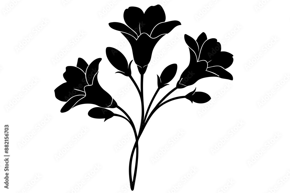 A branch of a freesia flower vector illustration A branch of a freesia flower vector illustration