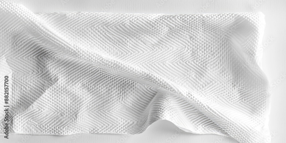 A close-up shot of a white towel lying flat on a table A close-up shot of a white towel lying flat on a table