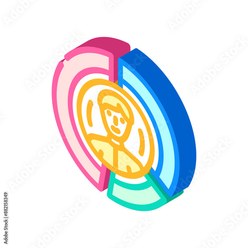 customer segmentation business process isometric icon vector. customer segmentation business process sign. isolated symbol illustration
