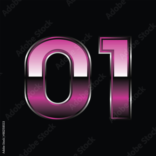 Number 01 Geometric Modern Technology Creative Business Design Logo