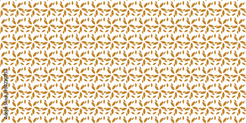 Wallpaper Mural Golden vector geometric floral seamless pattern. Simple white and gold ornamental texture in oriental style. Abstract mosaic background with flower silhouettes. Luxury repeat  texture. Torontodigital.ca