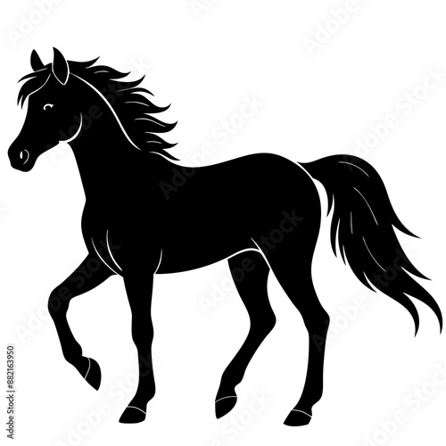 Horse silhouette vector white background © mdmehedihasandl