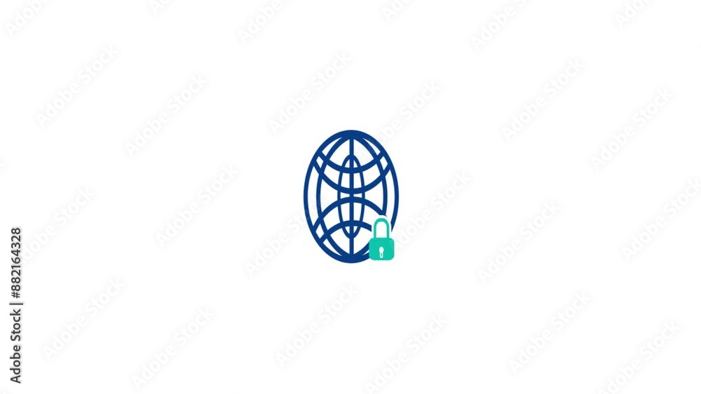 Network Security icon animation, no hacking,100% protection. Network Security icon animation, no hacking,100% protection.