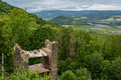 Egerberk castle ruin nearby the town of Klášterec nad Ohří, Czech Republic photo